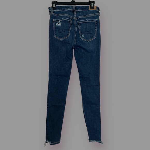 American Eagle Dark Wash Patch Jegging: Size 4 Short - Picture 3 of 6